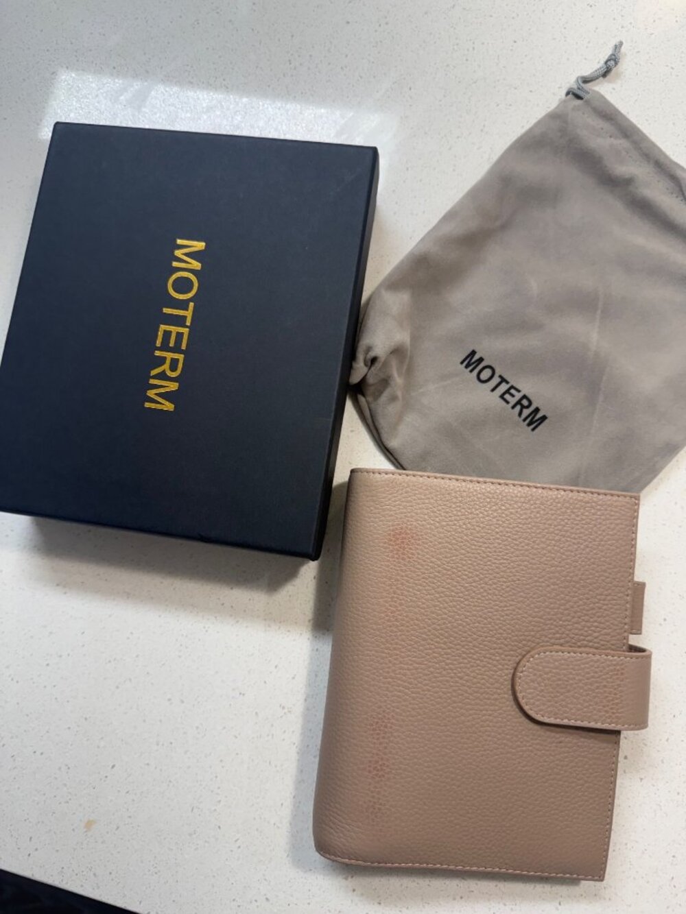Moterm Personal Size Leather Planner With 30mm Rings Taupe